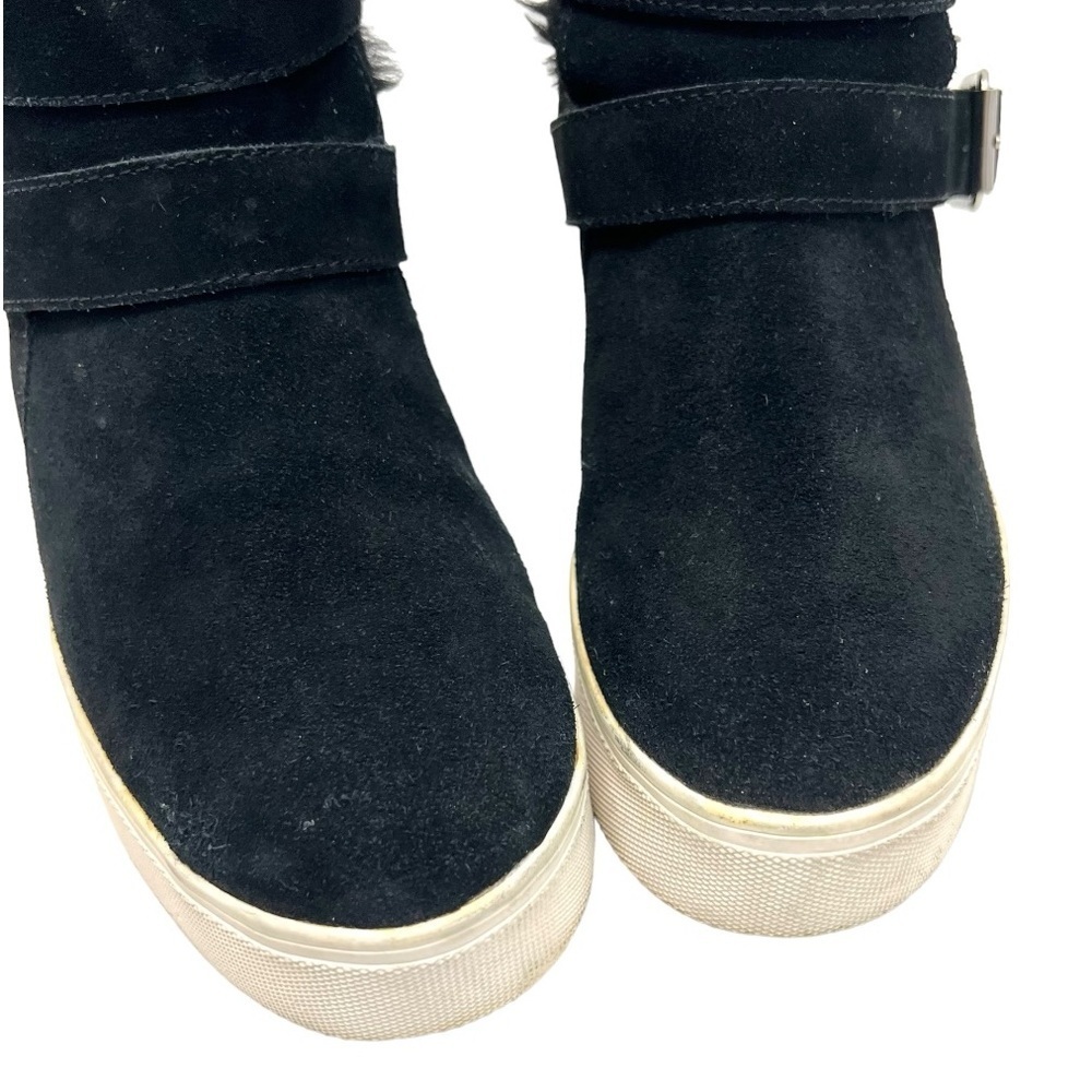 J Slides Wells Black Suede Faux Fur Lined Waterproof Cold Weather Boots Womens 8 - Picture 4 of 13